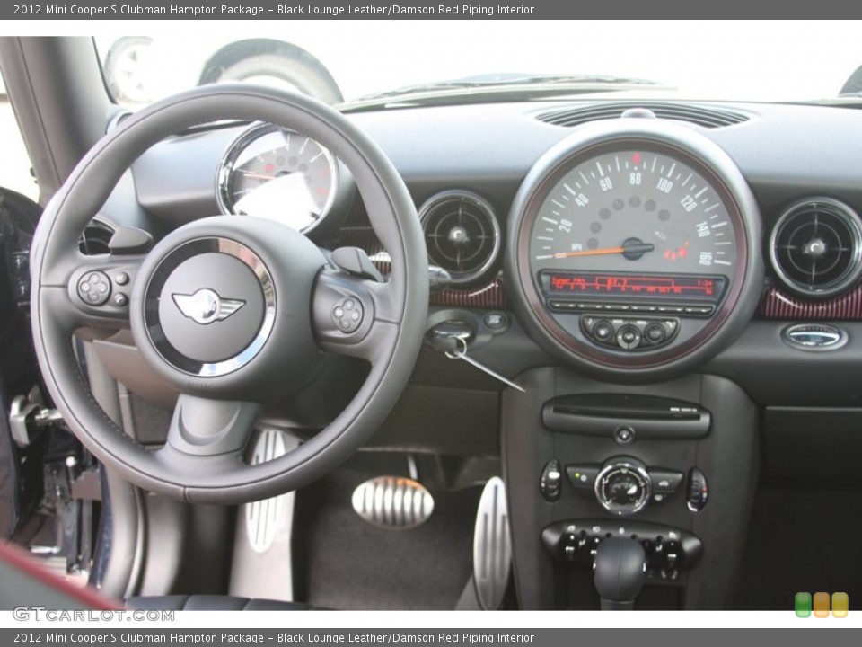Black Lounge Leather/Damson Red Piping Interior Dashboard for the 2012 Mini Cooper S Clubman Hampton Package #56018930