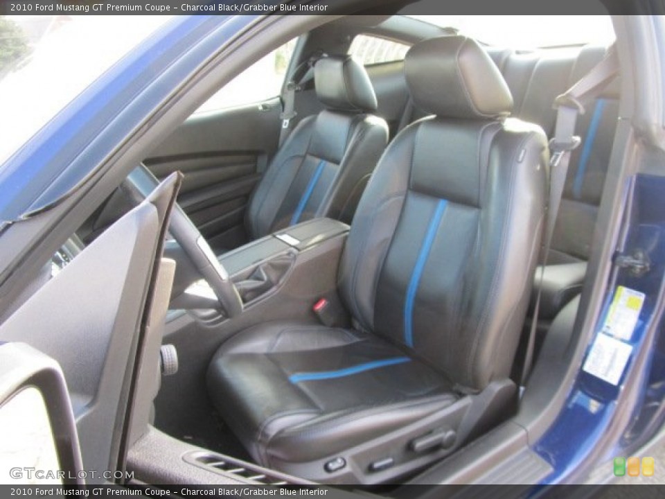 Charcoal Black/Grabber Blue Interior Photo for the 2010 Ford Mustang GT Premium Coupe #56021132