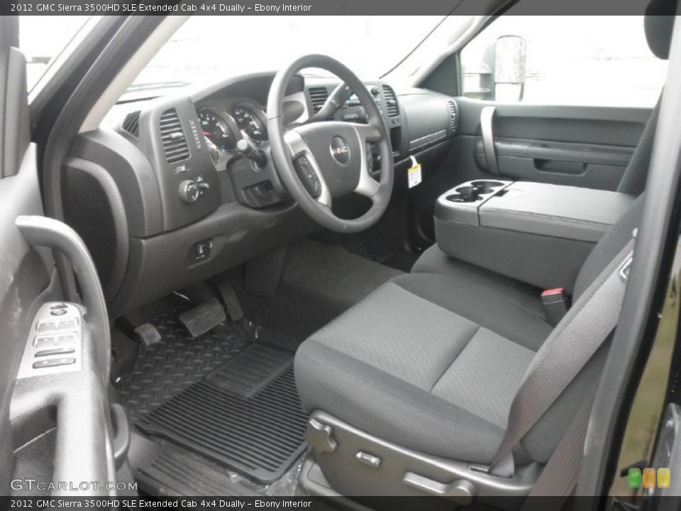 Ebony Interior Photo for the 2012 GMC Sierra 3500HD SLE Extended Cab 4x4 Dually #56022482