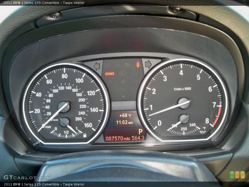 Taupe Interior Gauges for the 2011 BMW 1 Series 135i Convertible #56027705