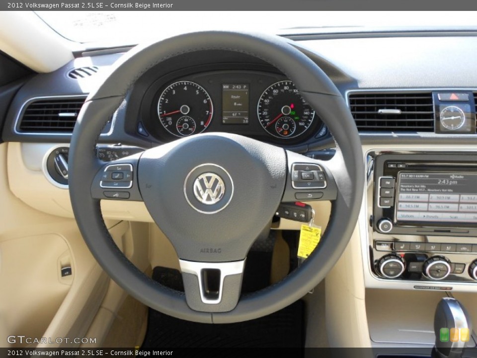 Cornsilk Beige Interior Steering Wheel for the 2012 Volkswagen Passat 2.5L SE #56029433