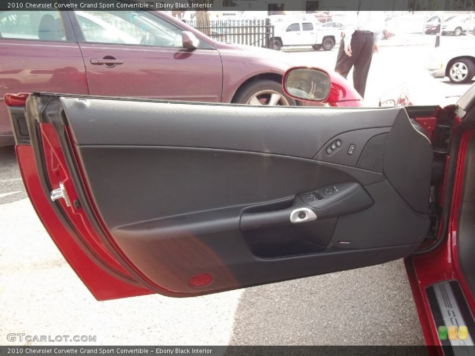 Ebony Black Interior Door Panel for the 2010 Chevrolet Corvette Grand Sport Convertible #56034530