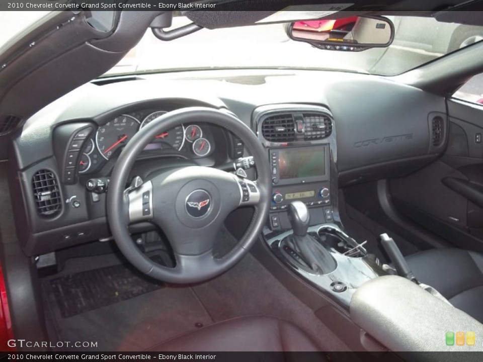 Ebony Black Interior Dashboard for the 2010 Chevrolet Corvette Grand Sport Convertible #56034542
