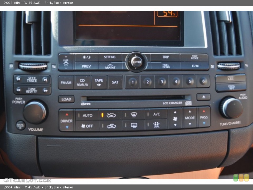 Brick/Black Interior Controls for the 2004 Infiniti FX 45 AWD #56046467