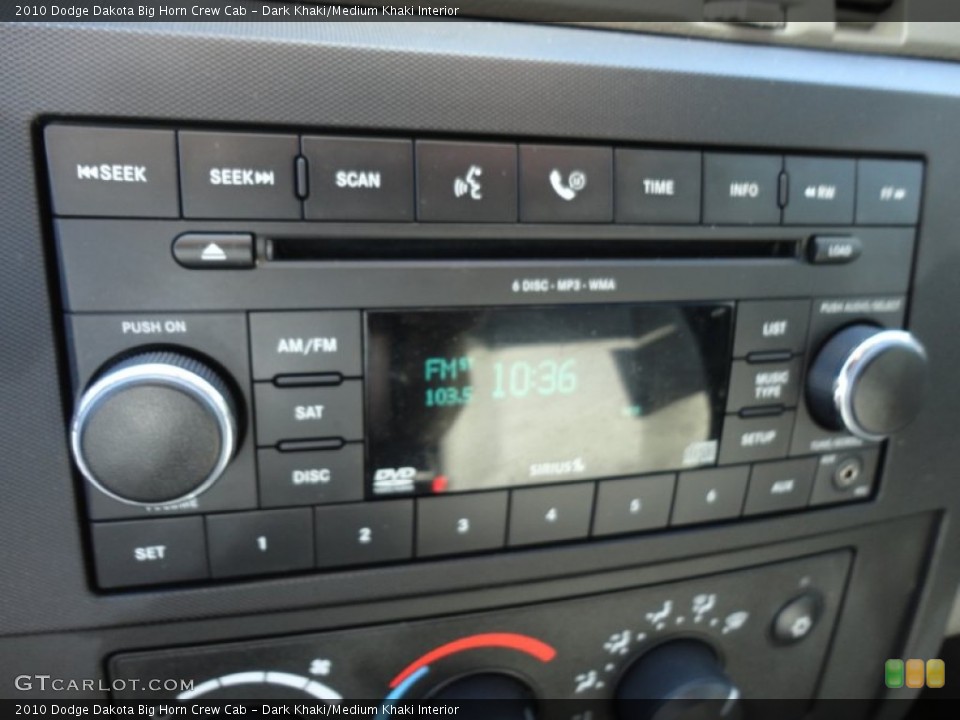 Dark Khaki/Medium Khaki Interior Audio System for the 2010 Dodge Dakota Big Horn Crew Cab #56052380
