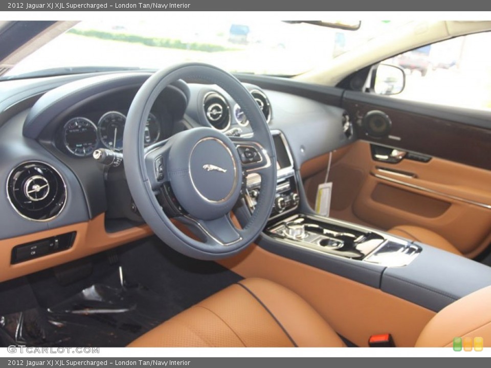 London Tan/Navy Interior Prime Interior for the 2012 Jaguar XJ XJL Supercharged #56055437