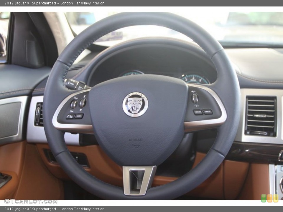 London Tan/Navy Interior Steering Wheel for the 2012 Jaguar XF Supercharged #56056526