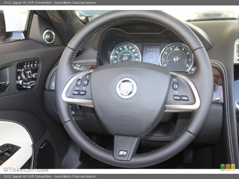 Ivory/Warm Charcoal Interior Steering Wheel for the 2012 Jaguar XK XKR Convertible #56056817