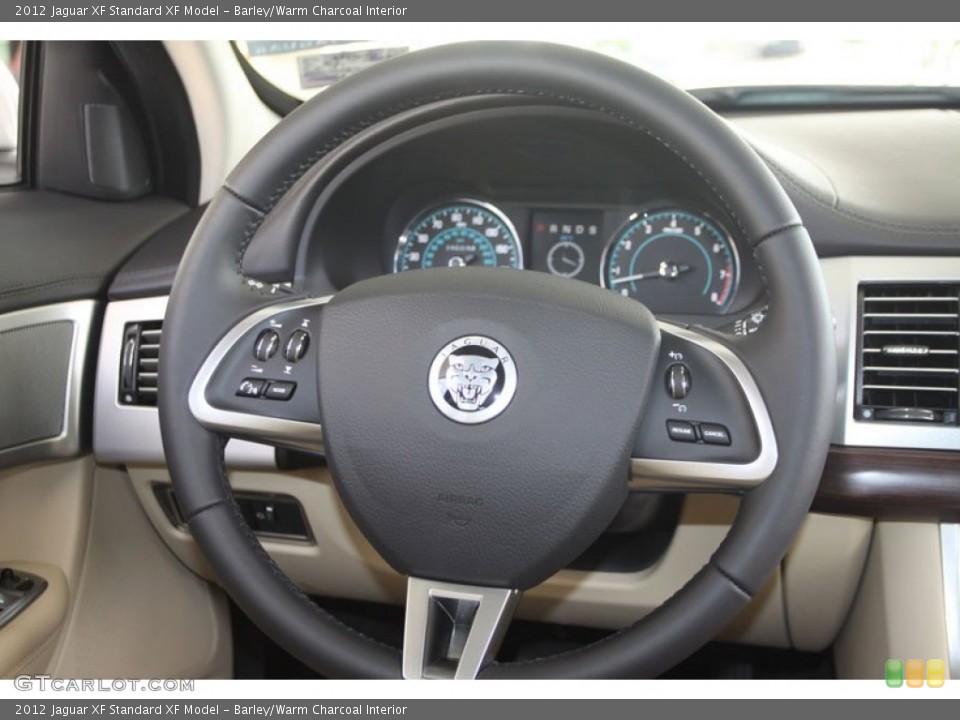 Barley/Warm Charcoal Interior Steering Wheel for the 2012 Jaguar XF  #56058611