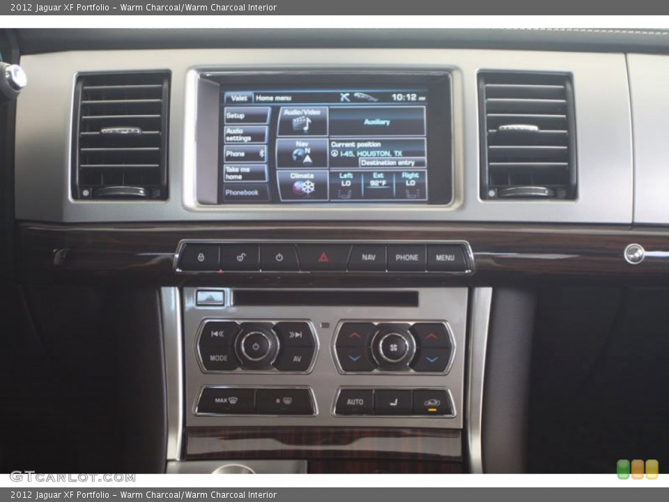 Warm Charcoal/Warm Charcoal Interior Controls for the 2012 Jaguar XF Portfolio #56059762