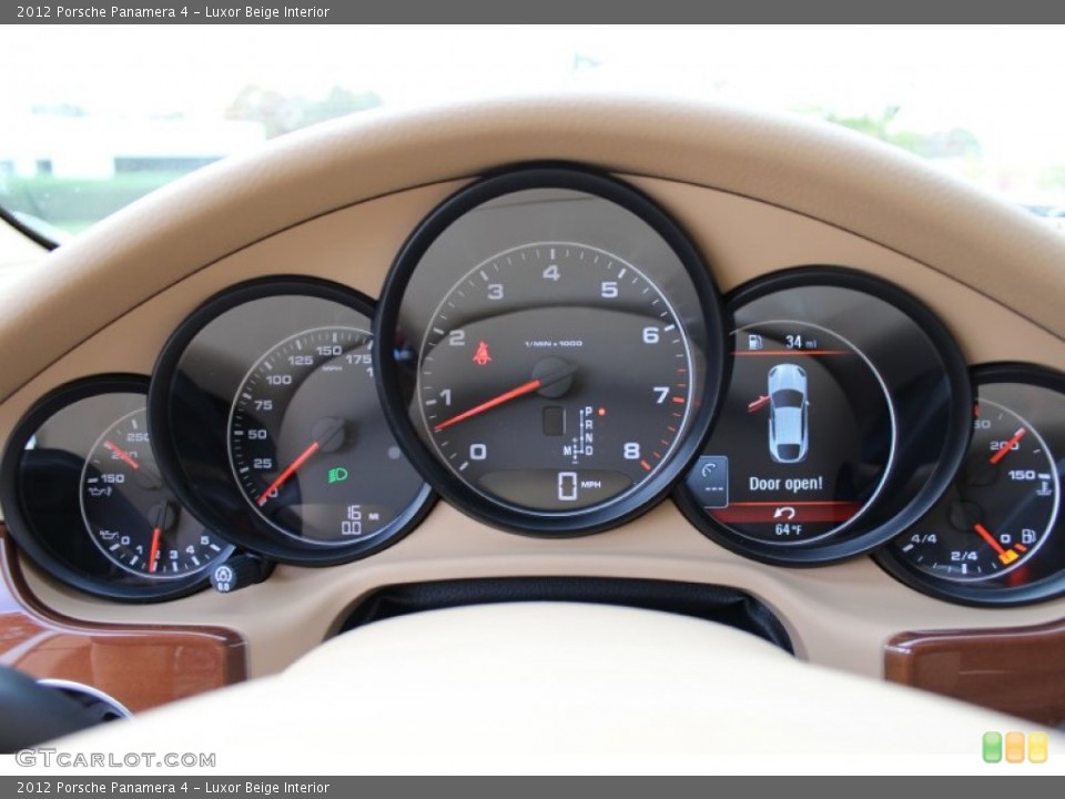 Luxor Beige Interior Gauges for the 2012 Porsche Panamera 4 #56060576