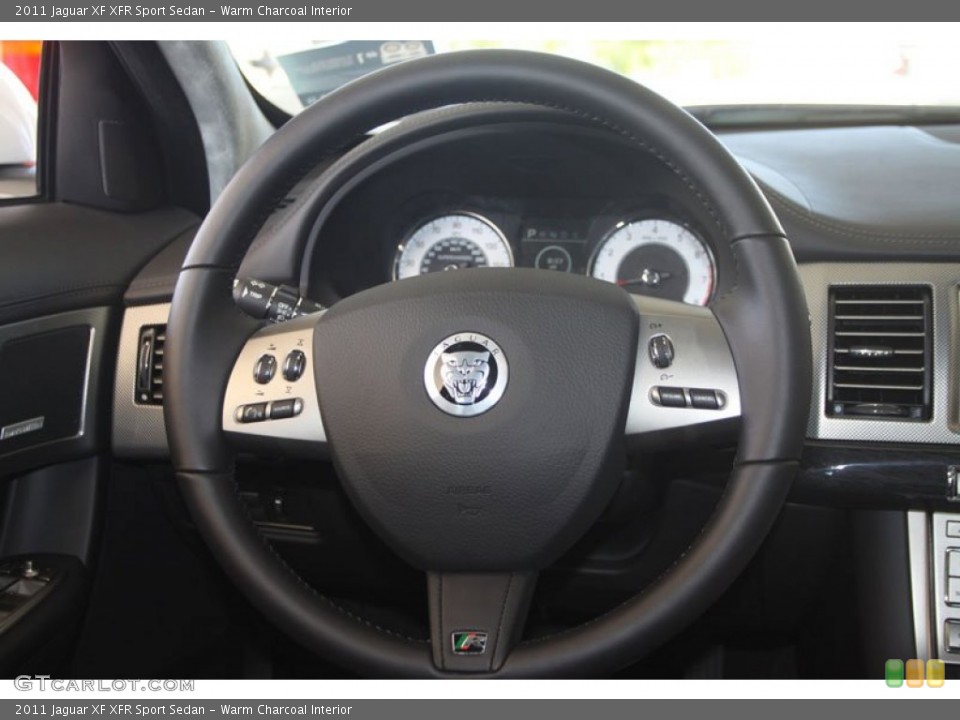 Warm Charcoal Interior Steering Wheel for the 2011 Jaguar XF XFR Sport Sedan #56065292