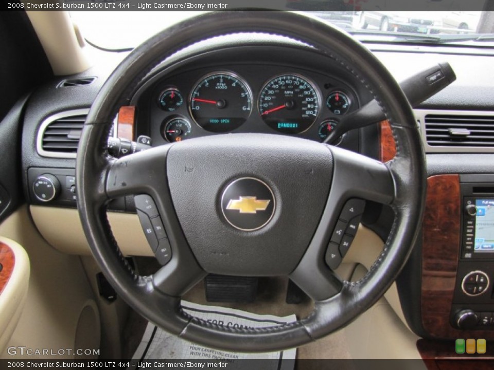 Light Cashmere/Ebony Interior Steering Wheel for the 2008 Chevrolet Suburban 1500 LTZ 4x4 #56065691