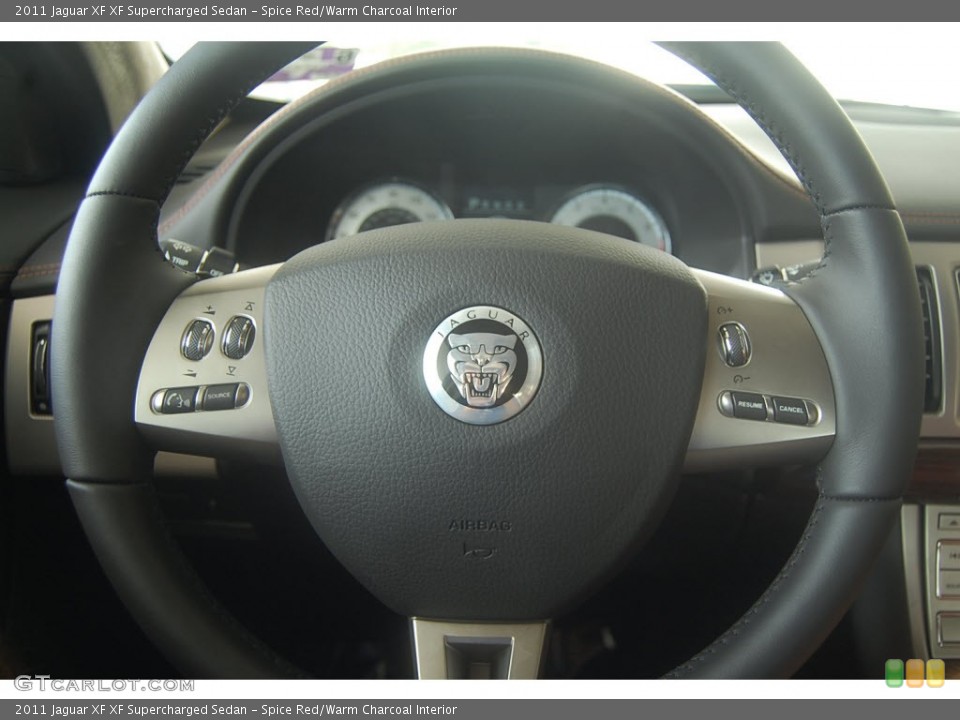 Spice Red/Warm Charcoal Interior Steering Wheel for the 2011 Jaguar XF XF Supercharged Sedan #56066306