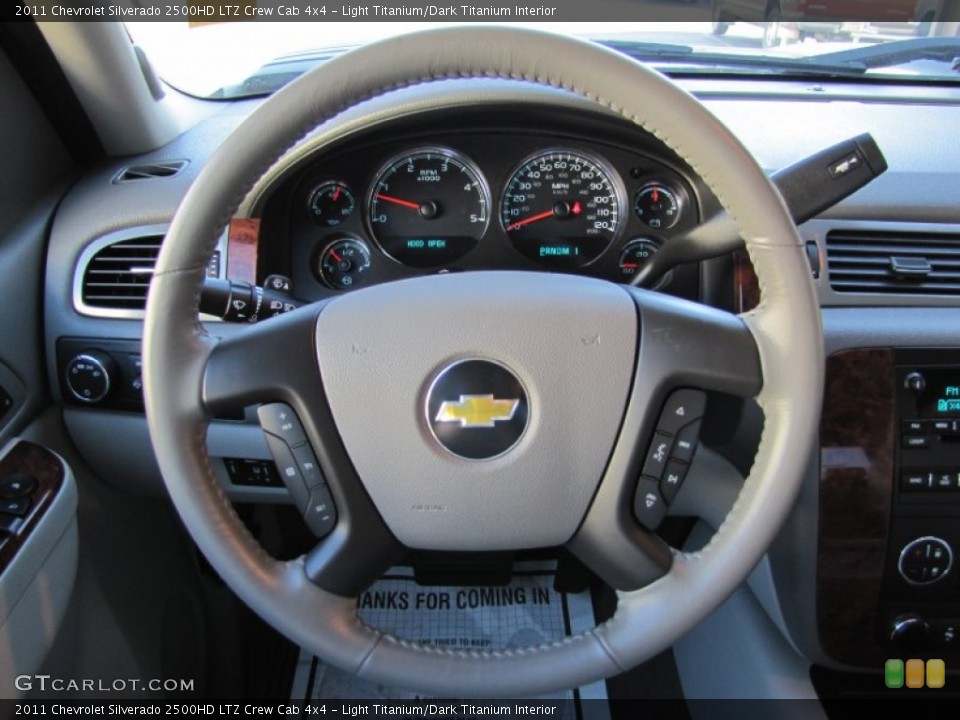Light Titanium/Dark Titanium Interior Steering Wheel for the 2011 Chevrolet Silverado 2500HD LTZ Crew Cab 4x4 #56066360