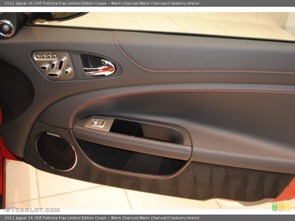 Warm Charcoal/Warm Charcoal/Cranberry Interior Door Panel for the 2011 Jaguar XK XKR Poltrona Frau Limited Edition Coupe #56066600