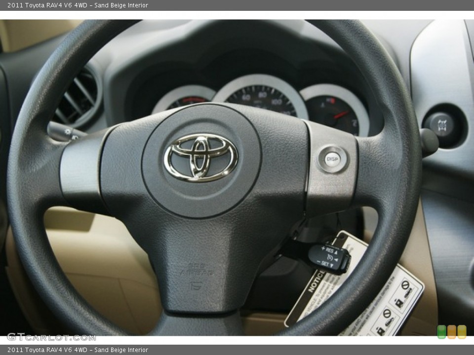 Sand Beige Interior Steering Wheel for the 2011 Toyota RAV4 V6 4WD #56069939