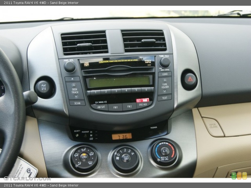 Sand Beige Interior Controls for the 2011 Toyota RAV4 V6 4WD #56069945