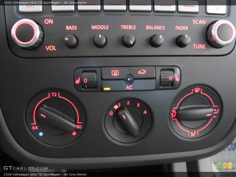 Art Grey Interior Controls for the 2009 Volkswagen Jetta TDI SportWagen #56070866