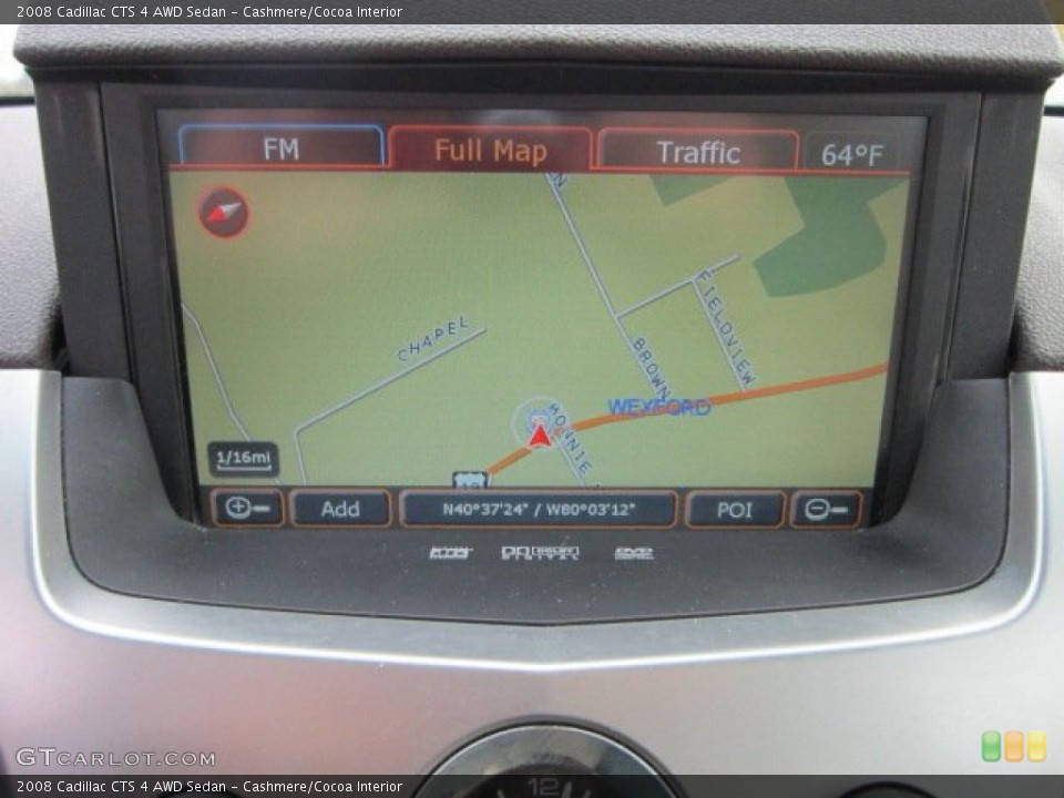 Cashmere/Cocoa Interior Navigation for the 2008 Cadillac CTS 4 AWD Sedan #56072708