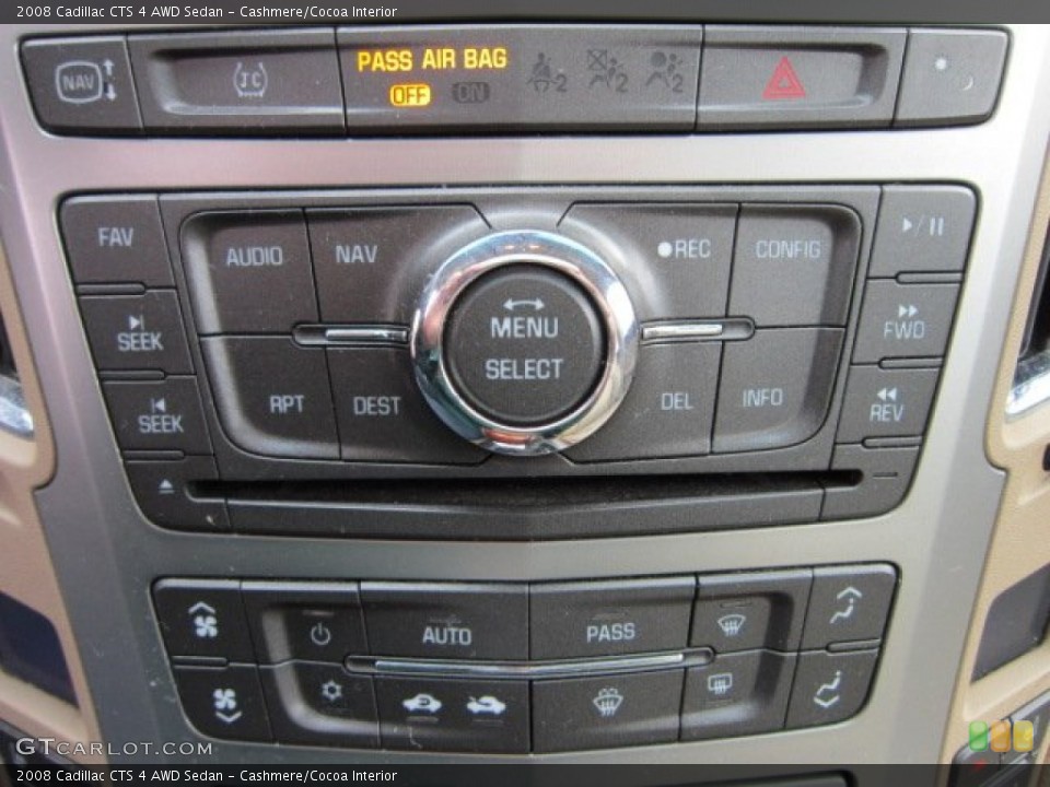 Cashmere/Cocoa Interior Controls for the 2008 Cadillac CTS 4 AWD Sedan #56072717
