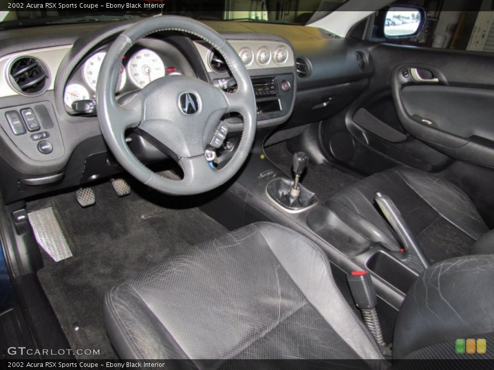 Ebony Black Interior Prime Interior for the 2002 Acura RSX Sports Coupe #56073056
