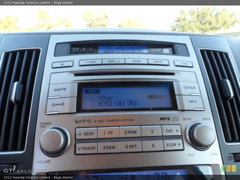 Beige Interior Audio System for the 2012 Hyundai Veracruz Limited #56078918