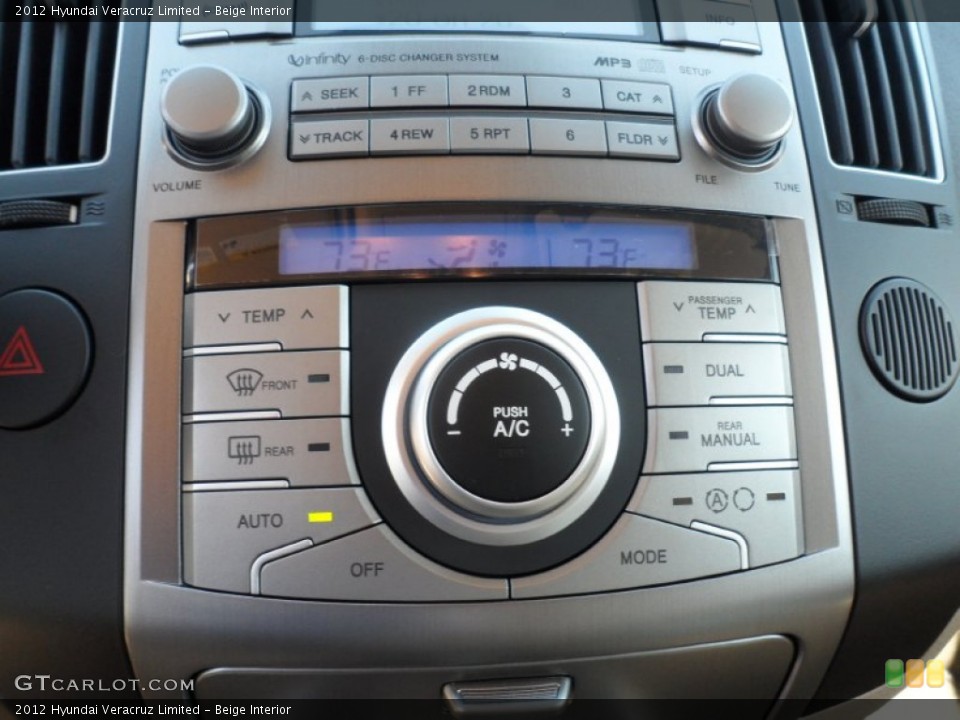 Beige Interior Controls for the 2012 Hyundai Veracruz Limited #56078924