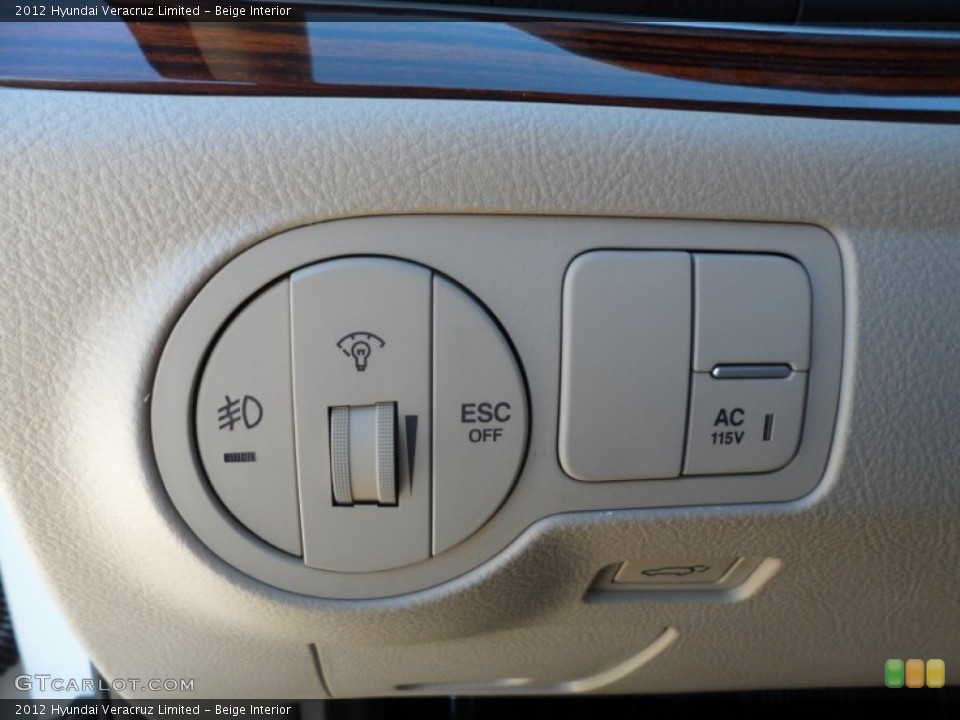 Beige Interior Controls for the 2012 Hyundai Veracruz Limited #56078954