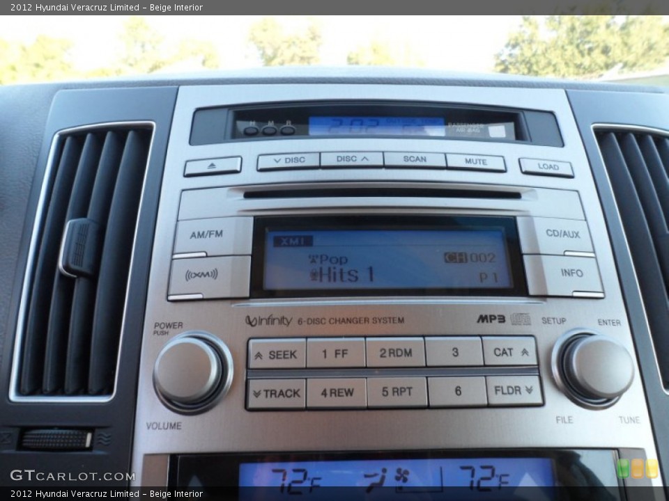 Beige Interior Audio System for the 2012 Hyundai Veracruz Limited #56079146
