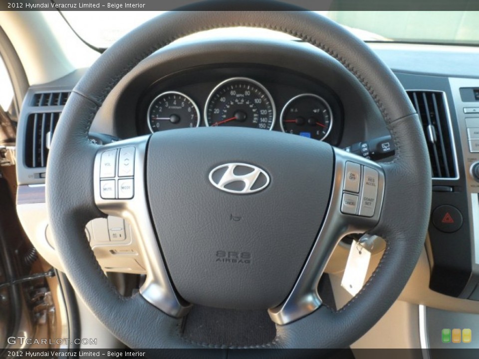 Beige Interior Steering Wheel for the 2012 Hyundai Veracruz Limited #56079167
