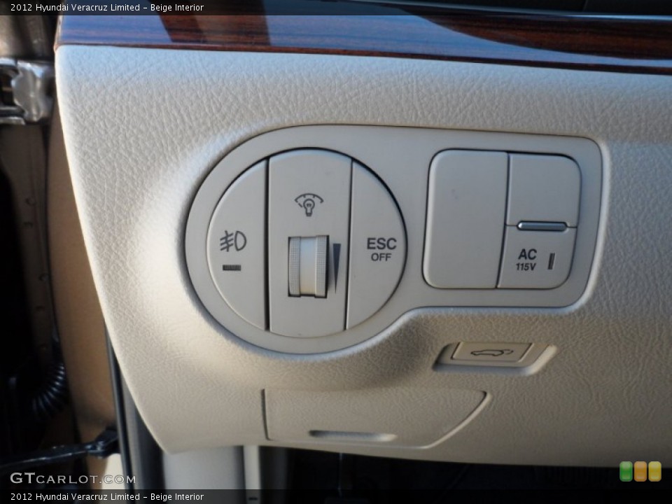 Beige Interior Controls for the 2012 Hyundai Veracruz Limited #56079179