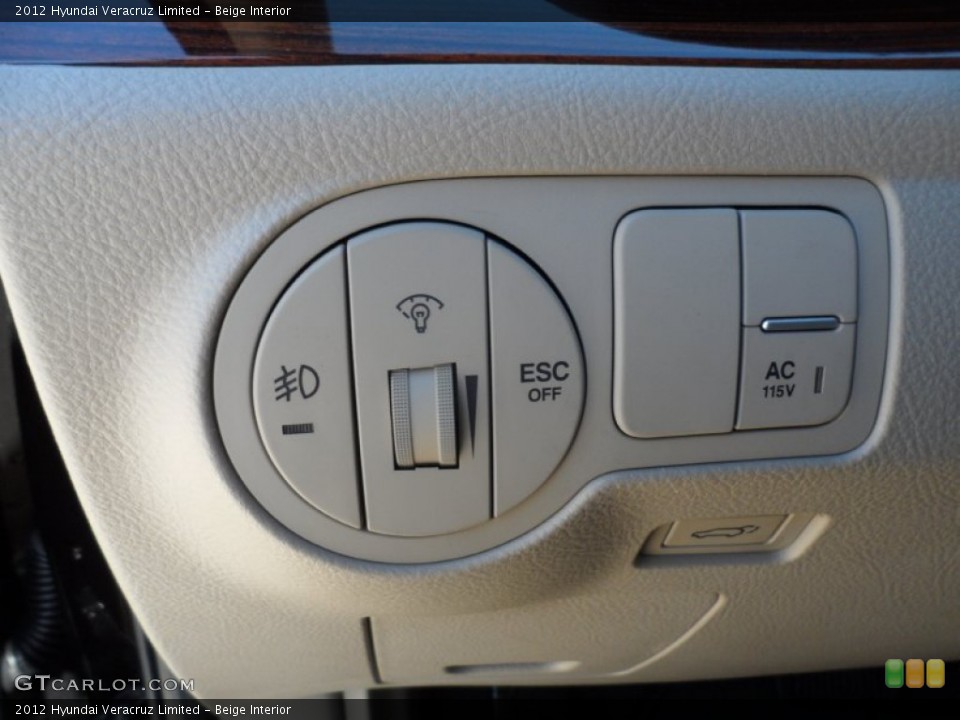 Beige Interior Controls for the 2012 Hyundai Veracruz Limited #56079419