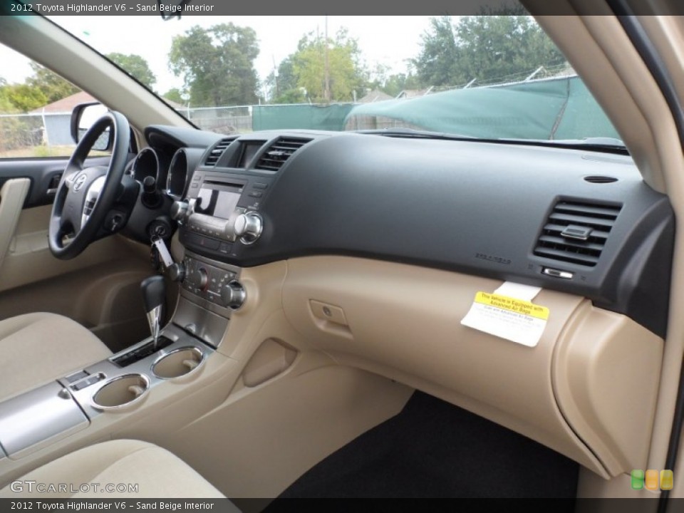 Sand Beige Interior Dashboard for the 2012 Toyota Highlander V6 #56079877