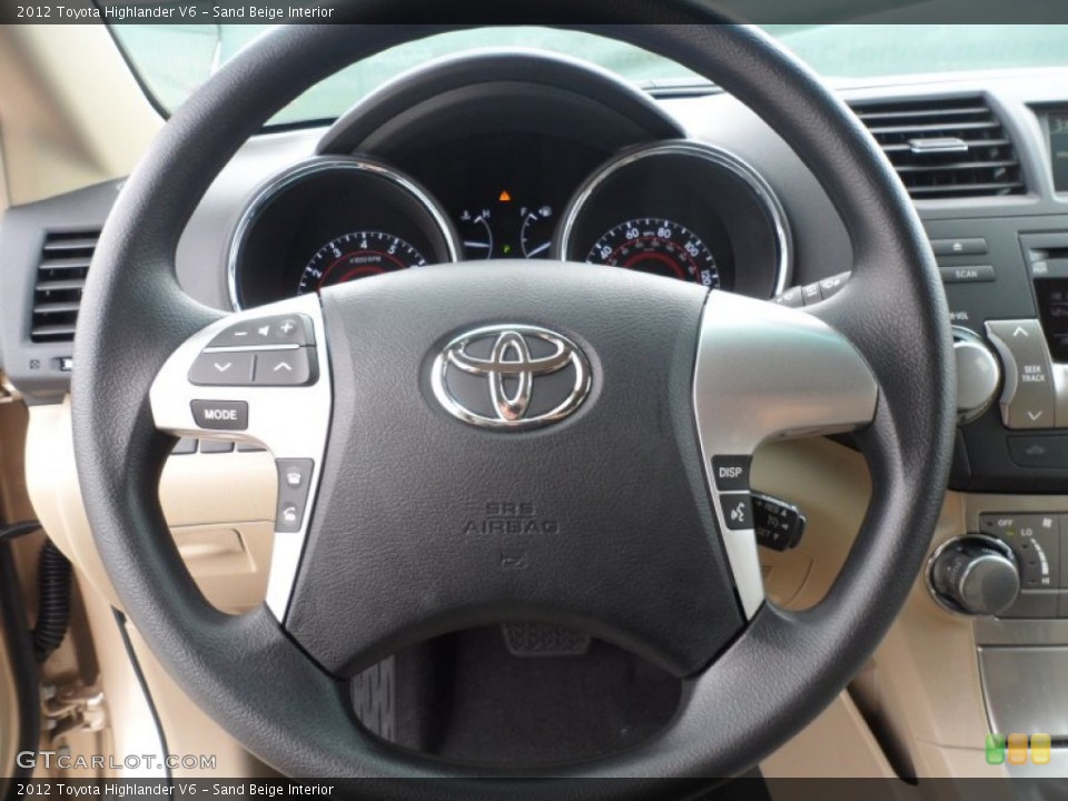 Sand Beige Interior Steering Wheel for the 2012 Toyota Highlander V6 #56079968