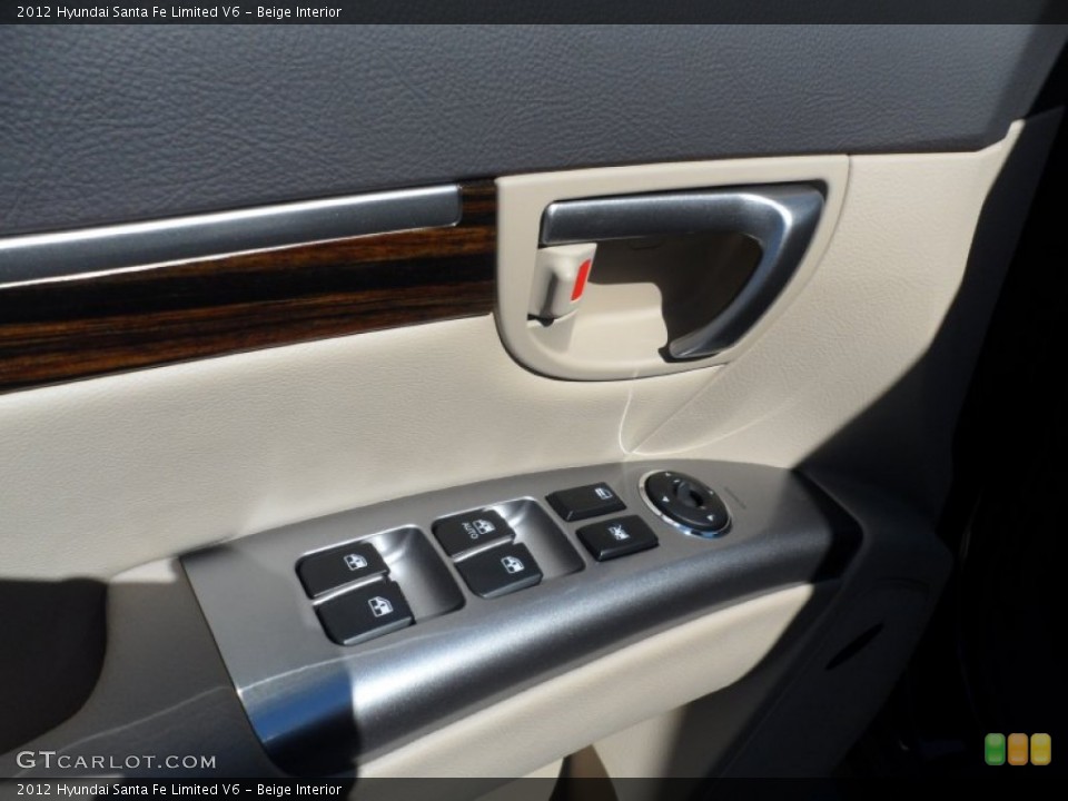 Beige Interior Controls for the 2012 Hyundai Santa Fe Limited V6 #56081558