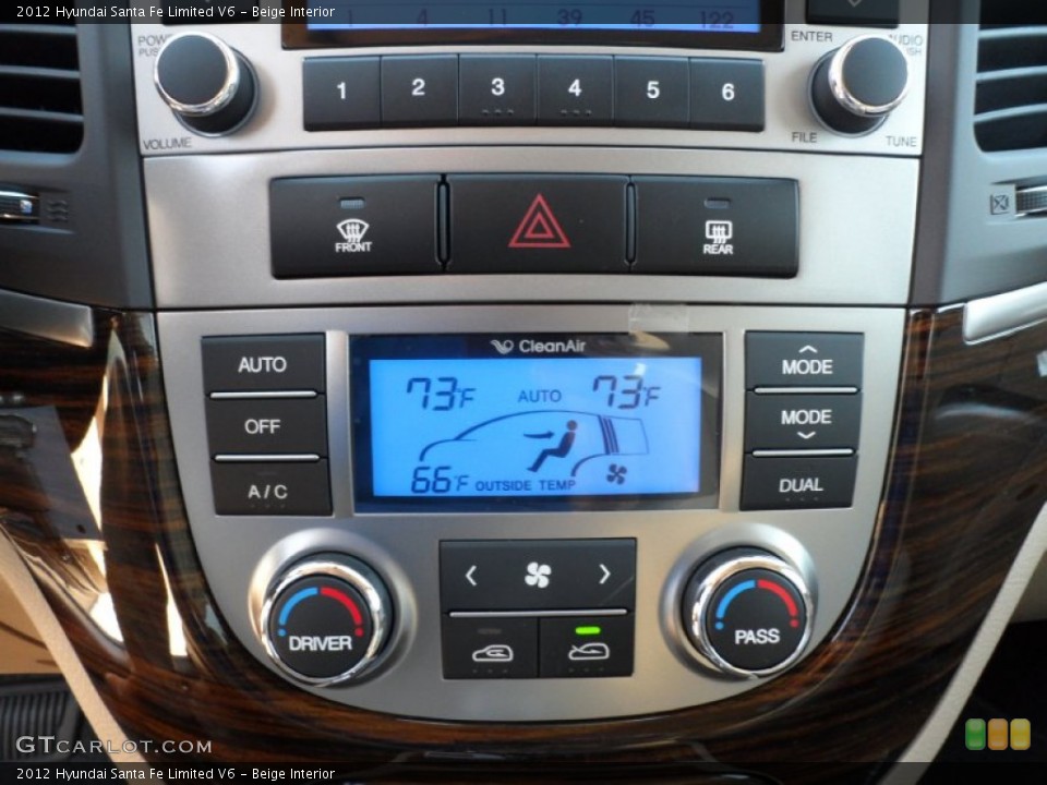 Beige Interior Controls for the 2012 Hyundai Santa Fe Limited V6 #56081837