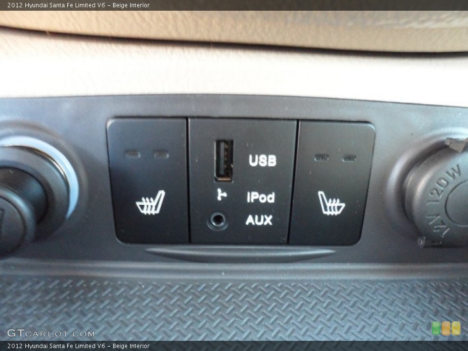 Beige Interior Controls for the 2012 Hyundai Santa Fe Limited V6 #56081849