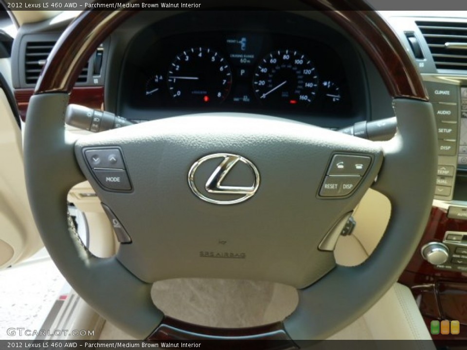 Parchment/Medium Brown Walnut Interior Steering Wheel for the 2012 Lexus LS 460 AWD #56083223