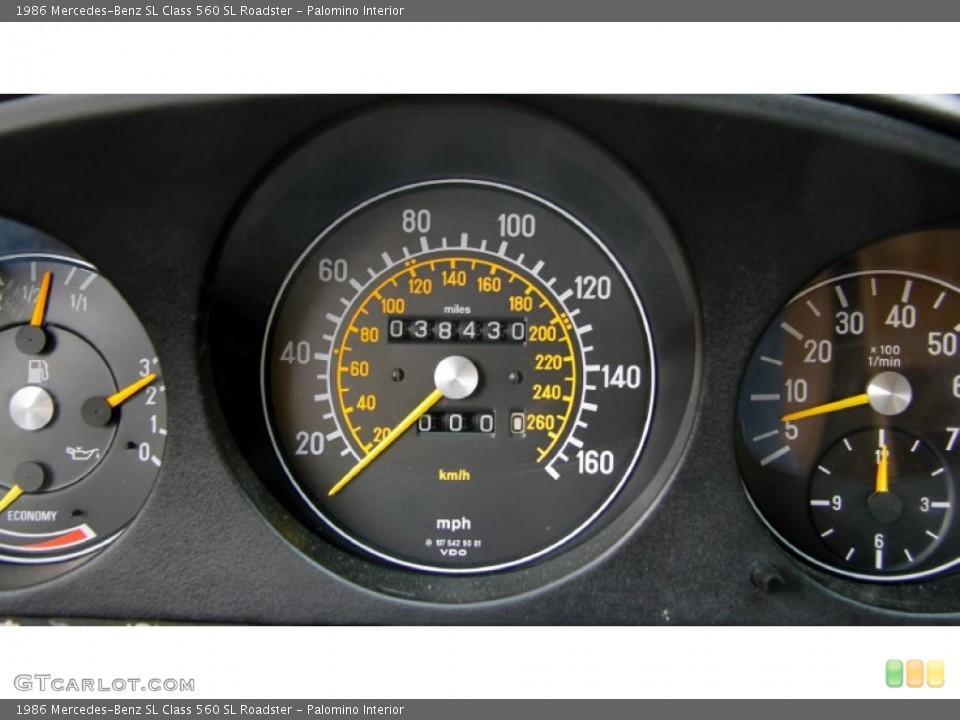 Palomino Interior Gauges for the 1986 Mercedes-Benz SL Class 560 SL Roadster #56092841