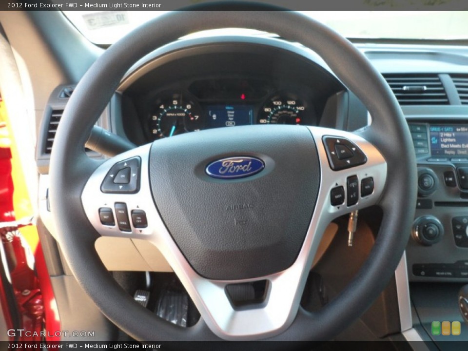 Medium Light Stone Interior Steering Wheel for the 2012 Ford Explorer FWD #56095160