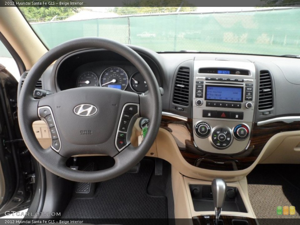 Beige Interior Dashboard for the 2012 Hyundai Santa Fe GLS #56095367
