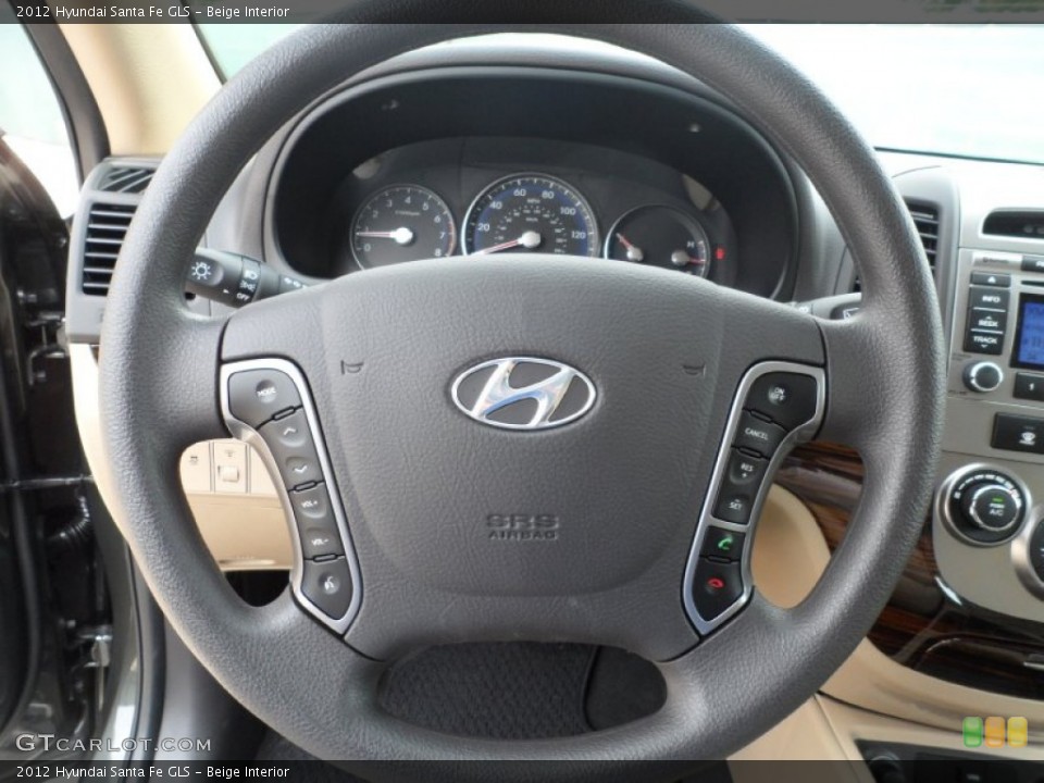 Beige Interior Steering Wheel for the 2012 Hyundai Santa Fe GLS #56095418
