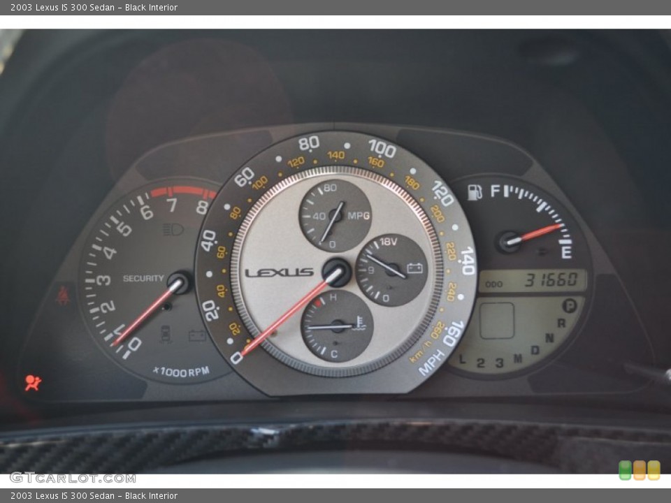 Black Interior Gauges for the 2003 Lexus IS 300 Sedan #56100673