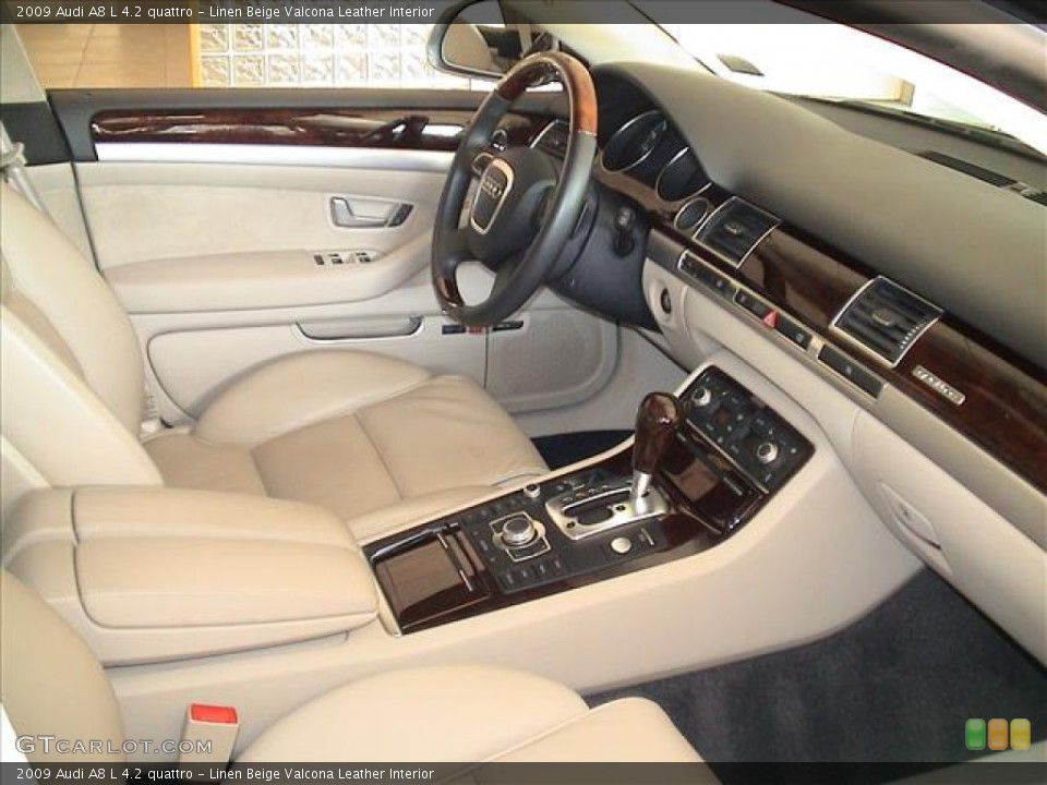 Linen Beige Valcona Leather Interior Photo for the 2009 Audi A8 L 4.2 quattro #56103395