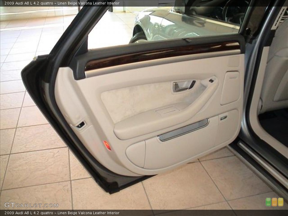Linen Beige Valcona Leather Interior Door Panel for the 2009 Audi A8 L 4.2 quattro #56103413