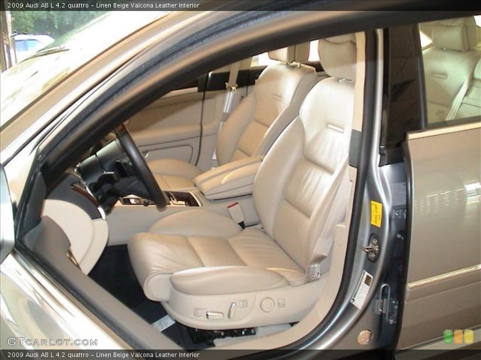 Linen Beige Valcona Leather Interior Photo for the 2009 Audi A8 L 4.2 quattro #56103434