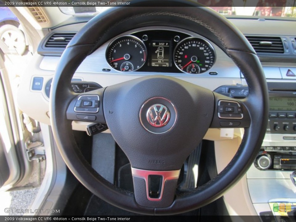 Cornsilk Beige Two-Tone Interior Steering Wheel for the 2009 Volkswagen CC VR6 4Motion #56104724