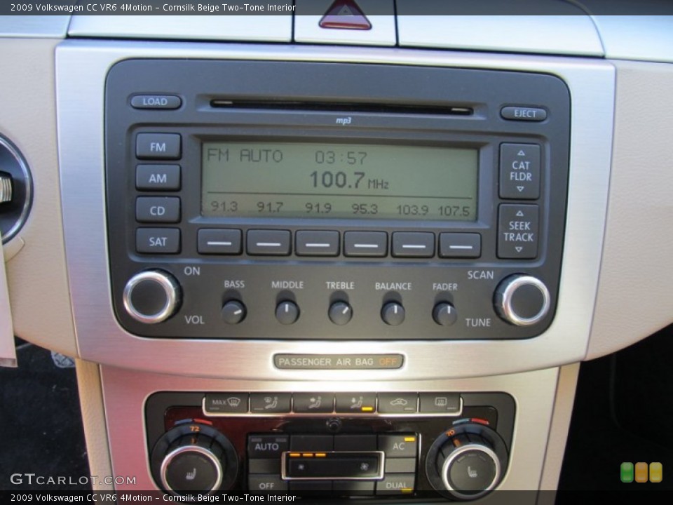 Cornsilk Beige Two-Tone Interior Audio System for the 2009 Volkswagen CC VR6 4Motion #56104736