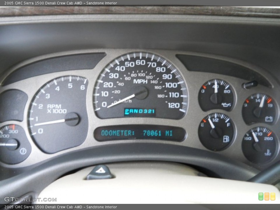 Sandstone Interior Gauges for the 2005 GMC Sierra 1500 Denali Crew Cab AWD #56106518